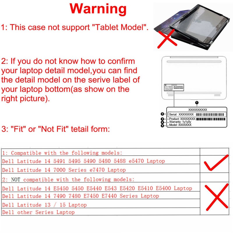 Alapmk Protective Case Cover for Dell Latitude 14 5491 5495 5490 5480 5488 e5470 / Latitude 14 e7470 14" Series Laptop(Warning:Not fit Latitude 14 7490 7480 E7450/Latitude 14 E5450),Galaxy - Image 2